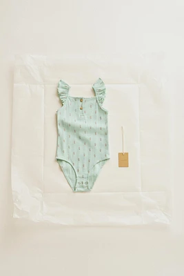 TIMELESZ - PRINTED POINTELLE KNIT BODYSUIT