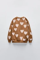 EMBROIDERED HEARTS SWEATSHIRT