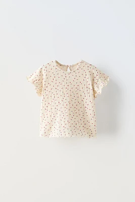 TEXTURED FLORAL T-SHIRT