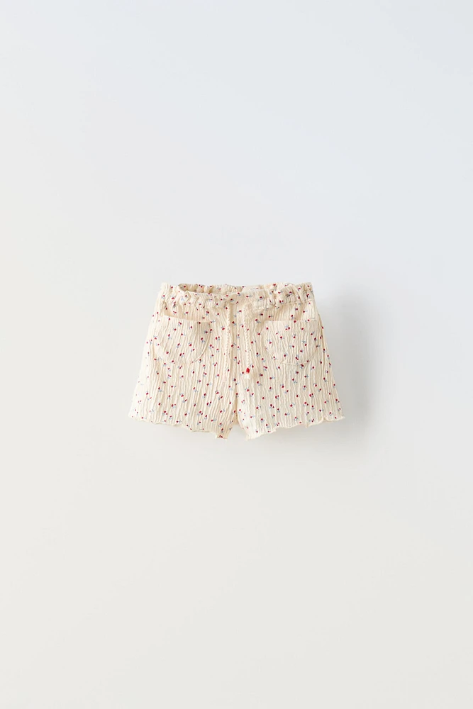 FLORAL TEXTURED SHORTS