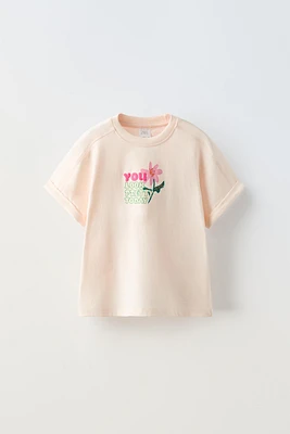 FLOWER TEXT T-SHIRT