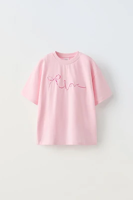 EMBROIDERED BOW T-SHIRT