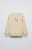 EMBROIDERED TEXT SWEATSHIRT