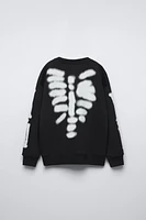 SKELETON BONES AND SKULL SWEATSHIRT