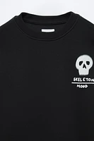 SKELETON BONES AND SKULL SWEATSHIRT