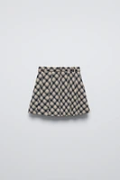 PLAID BOX PLEAT SKIRT