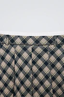 PLAID BOX PLEAT SKIRT