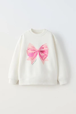 PRINTED BOW SWEATSHIRT