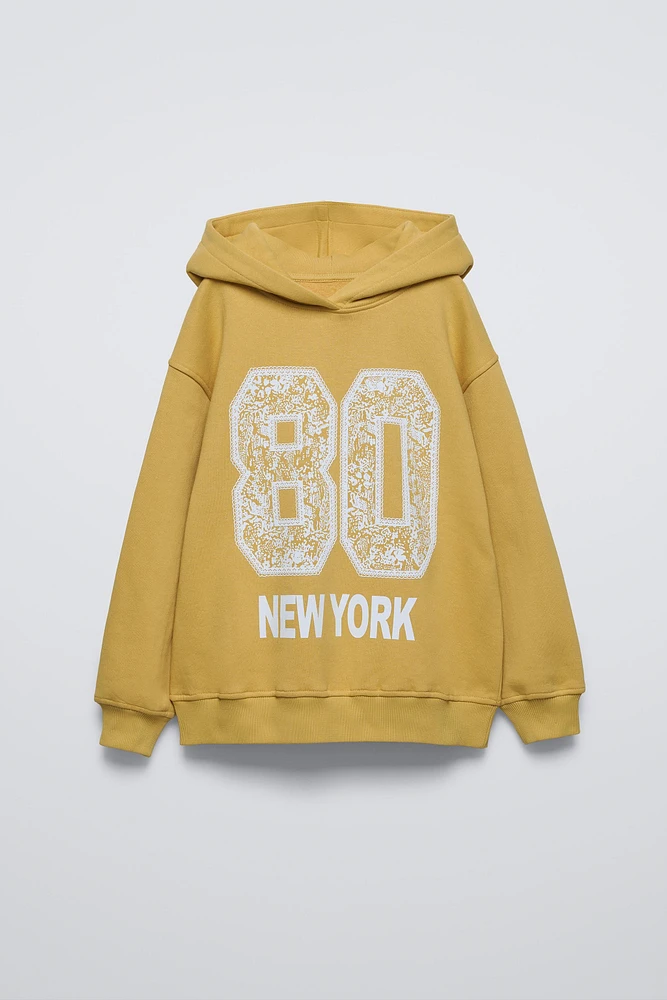 NUMBER HOODED SWEATSHIRT