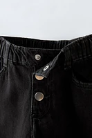 TAPERED BUTTON JEANS