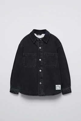 FLEECE LINED DENIM OVERSHIRT