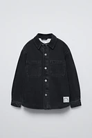 FLEECE LINED DENIM OVERSHIRT