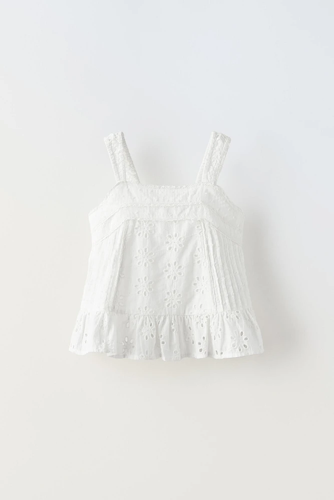 SWISS EMBROIDERED ROMANTIC TOP