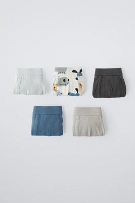 3-6 YEARS/ PACK OF FIVE ANIMAL BOXERS