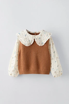 COMBINATION KNIT VEST AND SHIRT