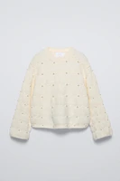 KNIT SWEATER WITH PEARLS