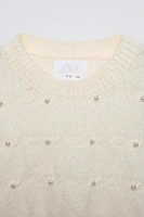 KNIT SWEATER WITH PEARLS