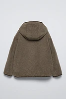 HOODED FLEECE COAT