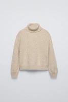 WOOL AND CASHMERE BLEND TURTLENECK SWEATER