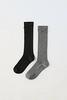 TWO-PACK OF HIGH BOW SOCKS