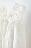 RUFFLED EMBROIDERED DRESS