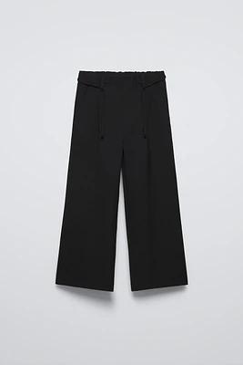 ELASTICATED BELT PANTS