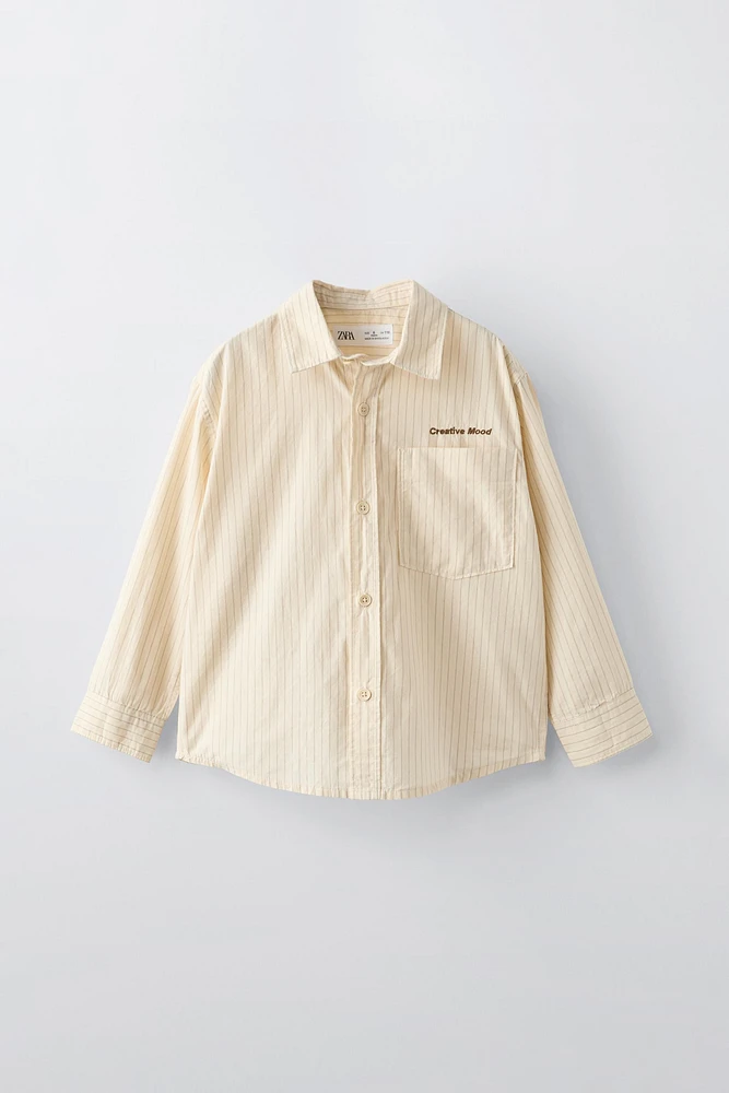 STRIPED SHIRT WITH EMBROIDERY