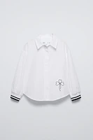 EMBROIDERED RIBBED CUFFS SHIRT