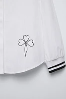 EMBROIDERED RIBBED CUFFS SHIRT