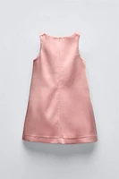 SATIN EFFECT BOW DRESS