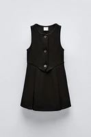 BUTTONED PINAFORE DRESS