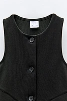 BUTTONED PINAFORE DRESS