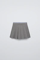 DOUBLE WAISTBAND BOX PLEAT SKIRT