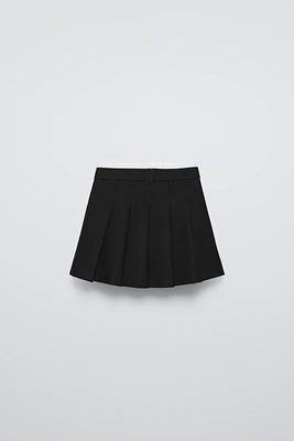 DOUBLE WAISTBAND BOX PLEAT SKIRT