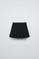 DOUBLE WAISTBAND BOX PLEAT SKIRT