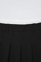 DOUBLE WAISTBAND BOX PLEAT SKIRT