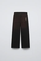 WASHED EFFECT LABEL PANTS