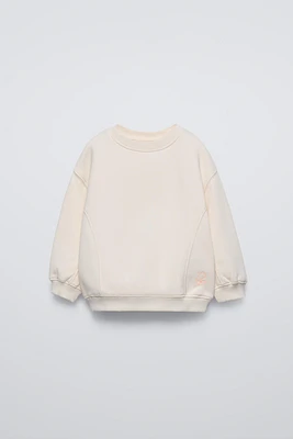 PLAIN EMBROIDERED SWEATSHIRT