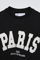 “PARIS” TEXT SWEATSHIRT