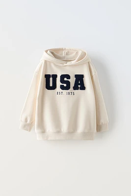 EMBROIDERED HOODED SWEATSHIRT