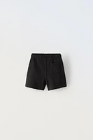 LABEL TRIM PLUSH SHORTS