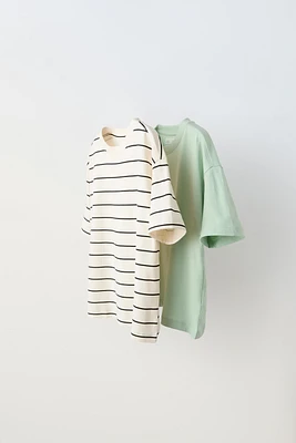 TWO-PACK OF PLAIN AND STRIPED T-SHIRTS