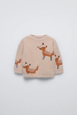 FAUX FUR FOX SWEATER