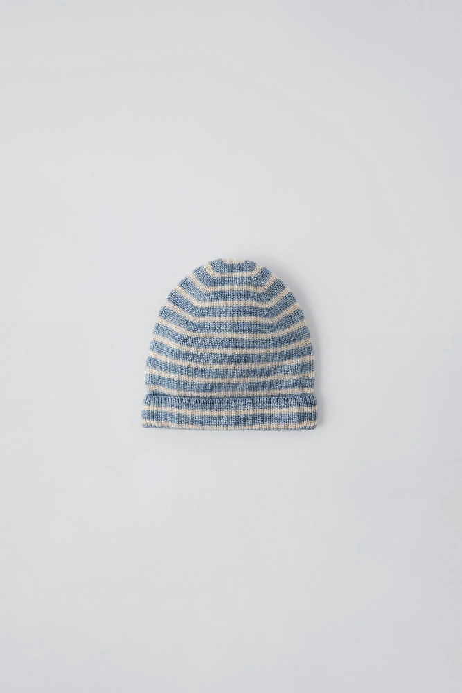 STRIPED WOOL AND CASHMERE HAT