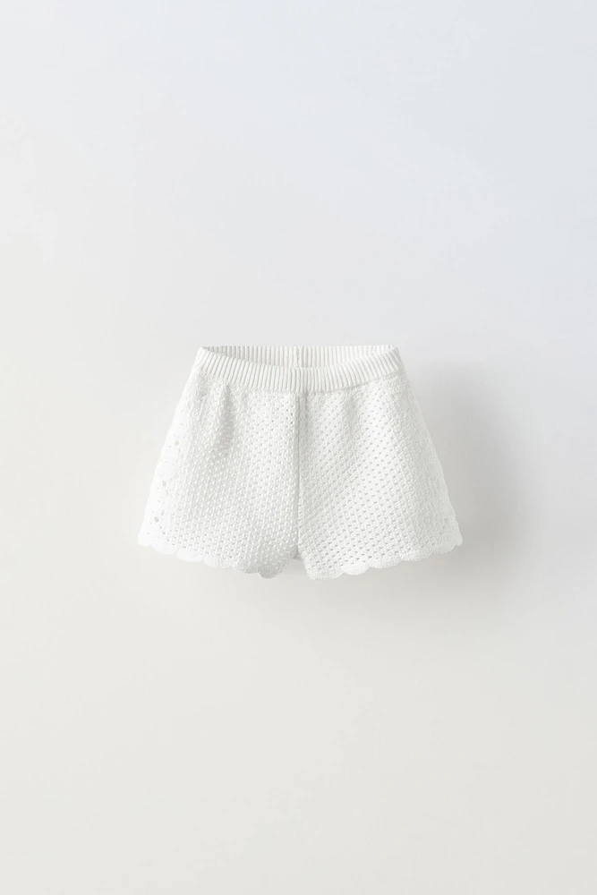 CROCHET KNIT SHORTS