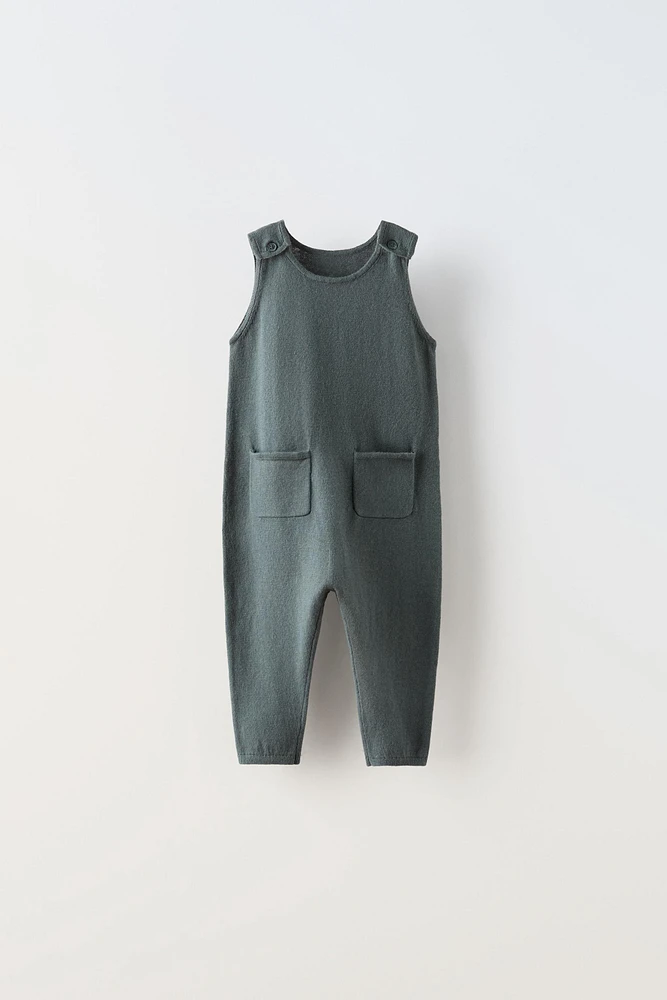 COTTON AND SILK KNIT POCKET JUMPSUIT