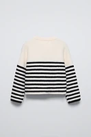 STRIPED KNIT SWEATER WITH BOW