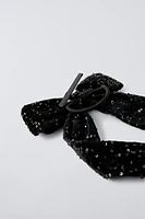 SEQUIN BOW HAIR TIE