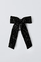 SEQUIN BOW HAIR TIE