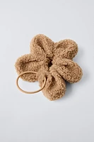 FLEECE FLOWER HAIR TIE